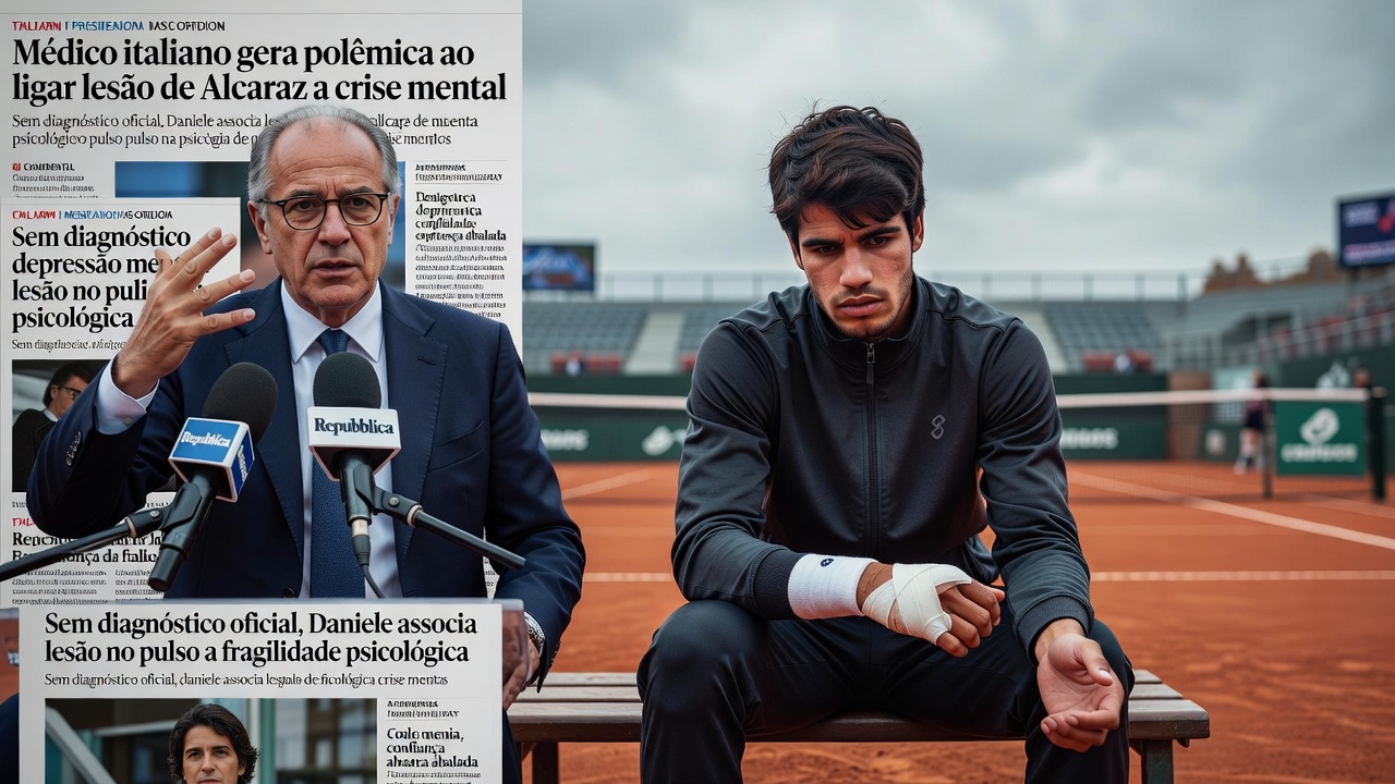 Médico italiano gera polêmica ao ligar lesão de Alcaraz a crise mental